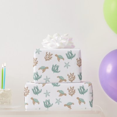 Turtles Swimming   Wrapping Paper