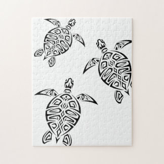 Turtles Tribal Tatoo Animal Jigsaw Puzzle