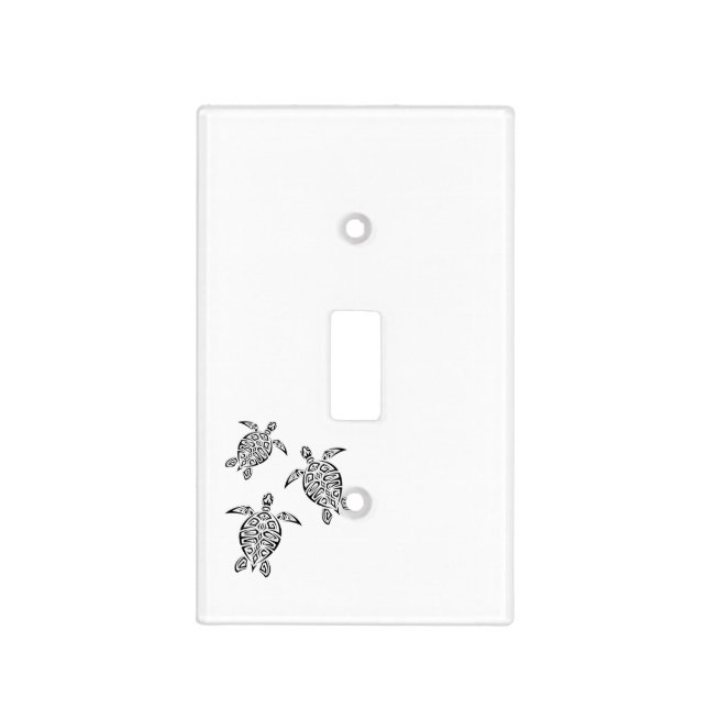 Turtles Tribal Tattoo Black Animal Light Switch Cover (Front)