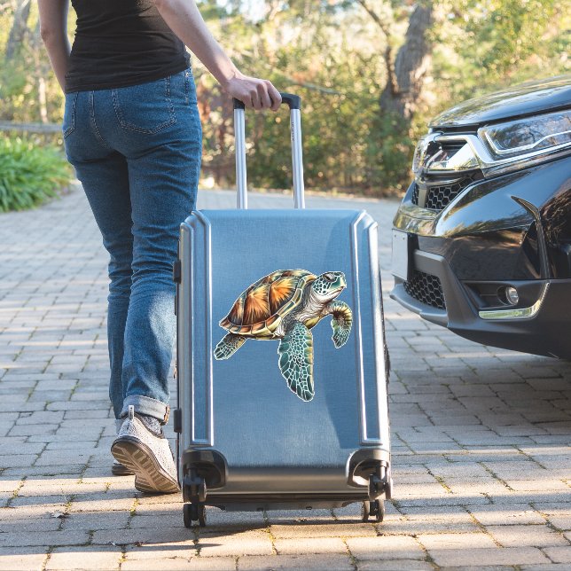 Turtles Underwater Design For Divers Sticker (Suitcase Insitu)