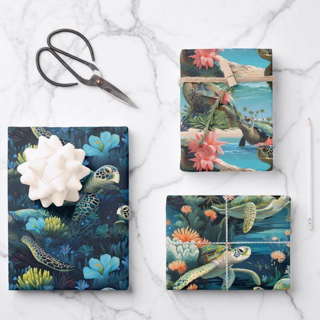 Turtles  wrapping paper sheets (Front)