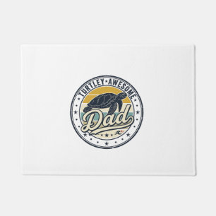 Turtley Awesome Dad Vintage Turtle Shirt Design_1 Doormat