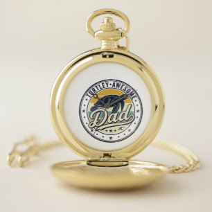 Turtley Awesome Dad Vintage Turtle Shirt Design_1 Pocket Watch