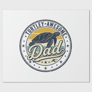 Turtley Awesome Dad Vintage Turtle Shirt Design_1 Wrapping Paper