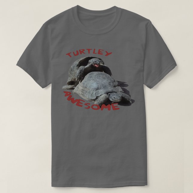 Turtley Awesome Mating Tortoises T-Shirt (Design Front)