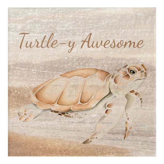 Turtley Awesome Sea Turtle Ocean Sea Animal Art  (Front)