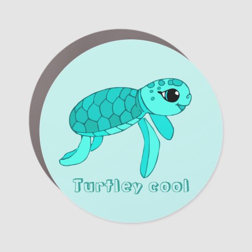 Turtley cool baby sea turtle car magnet