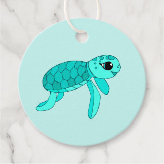 Turtley cool baby sea turtle favor tags