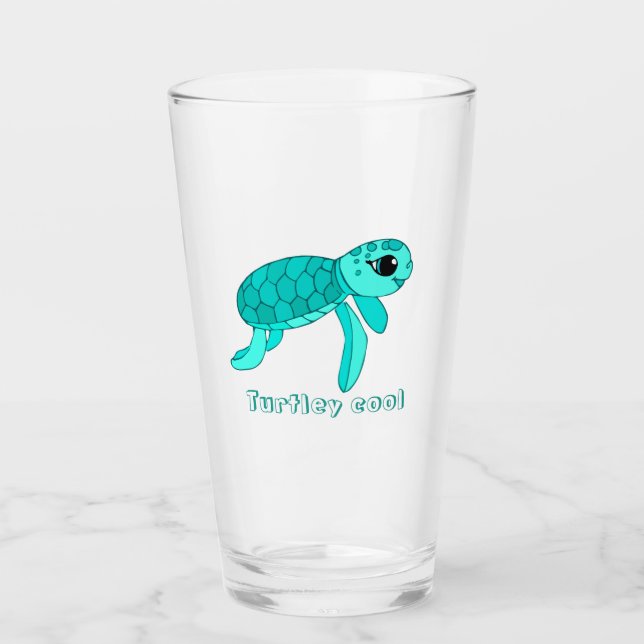 Turtley cool baby sea turtle glass (Front)
