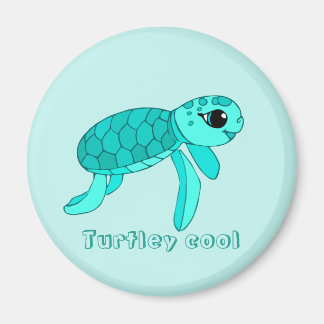 Turtley cool baby sea turtle magnet