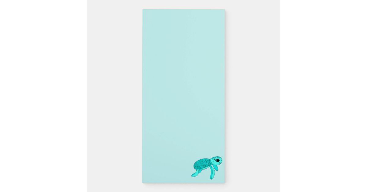 Turtley cool baby sea turtle magnetic notepad | Zazzle