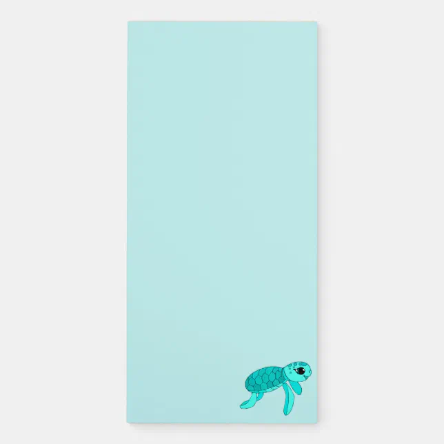 Turtley cool baby sea turtle magnetic notepad | Zazzle