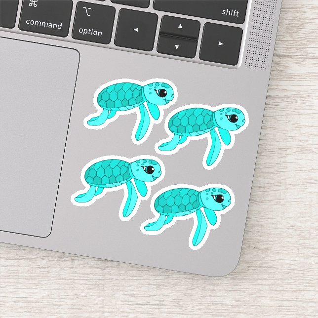 Turtley cool baby sea turtle sticker (Detail)