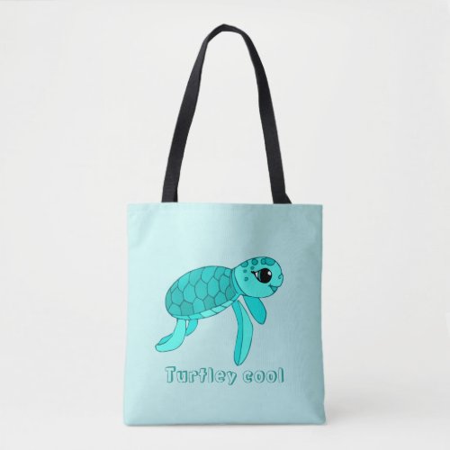 Turtley cool baby sea turtle tote bag