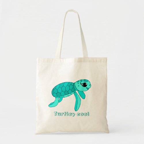 Turtley cool baby sea turtle tote bag