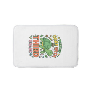 Turtley Done With Third Grade Turtle School Shirt_ Bath Mat
