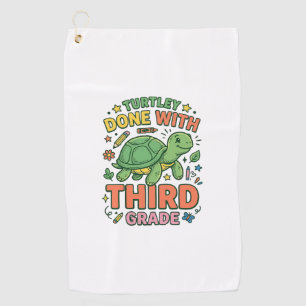 Turtley Done With Third Grade Turtle School Shirt_ Golf Towel