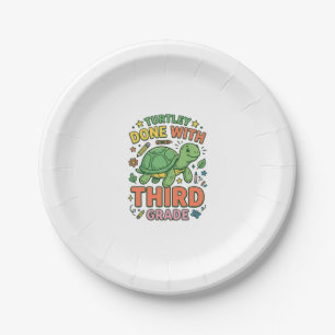 Turtley Done With Third Grade Turtle School Shirt_ Paper Plates