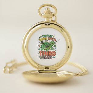 Turtley Done With Third Grade Turtle School Shirt_ Pocket Watch