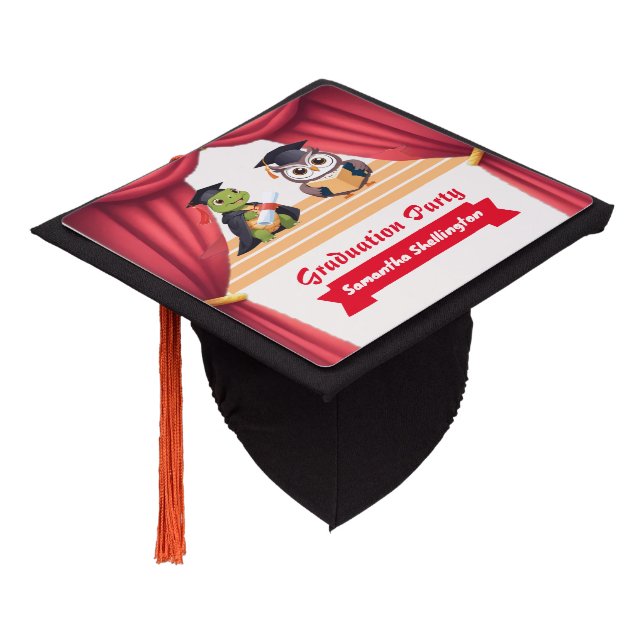 "Turtley Wise: A Graduation Owl-stravaganza!" Graduation Cap Topper (Angled)