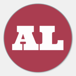 Tuscaloosa (AL) - Crimson x White x Gray Classic Round Sticker