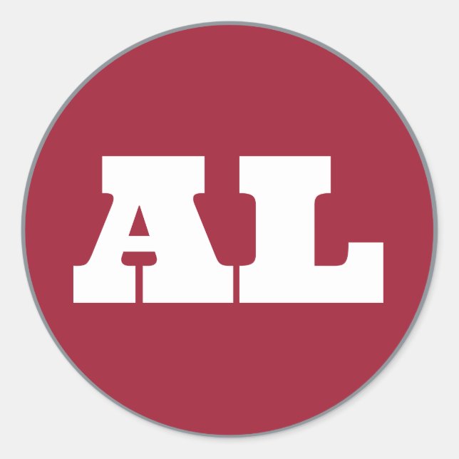 Tuscaloosa (AL) - Crimson x White x Gray Classic Round Sticker (Front)