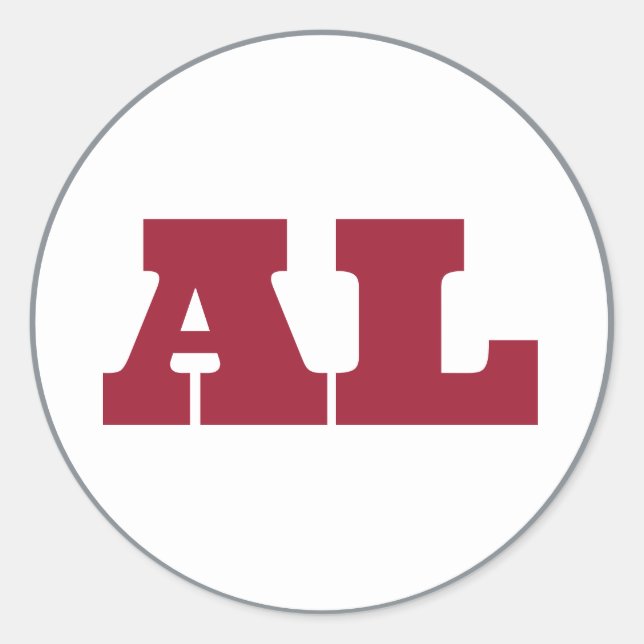 Tuscaloosa (AL) - White x Crimson x Gray Classic Round Sticker (Front)