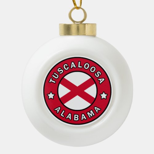 Tuscaloosa Alabama Ceramic Ball Christmas Ornament