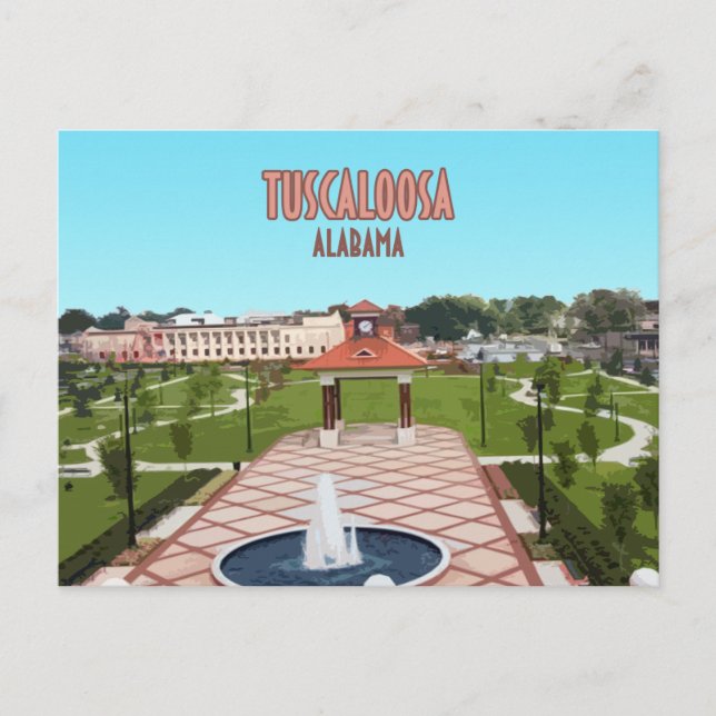 Tuscaloosa Alabama Downtown Postcard (Front)