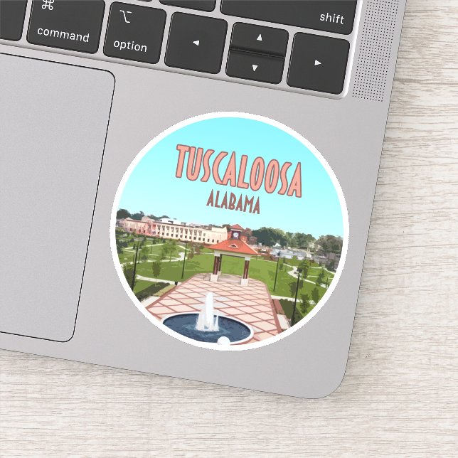 Tuscaloosa Alabama Downtown Sticker (Detail)
