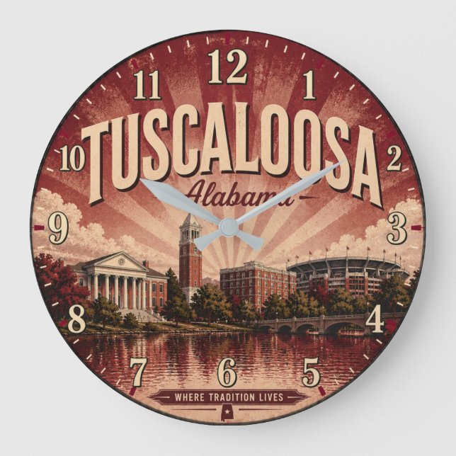 Tuscaloosa Alabama Large Clock (Front)
