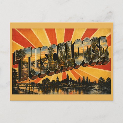 Tuscaloosa Alabama River Arboretum Vintage Art Postcard
