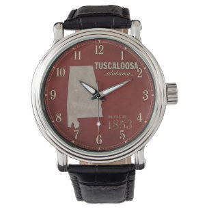 Tuscaloosa Alabama Vintage State Map Watch