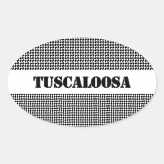 Tuscaloosa with Houndstooth (By MG Dezigns) Oval Sticker
