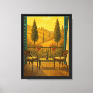Tuscan Balcony View Canvas Wall Art Print