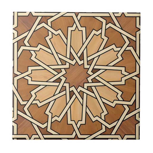 tuscan black gold flower circle tiles (Front)