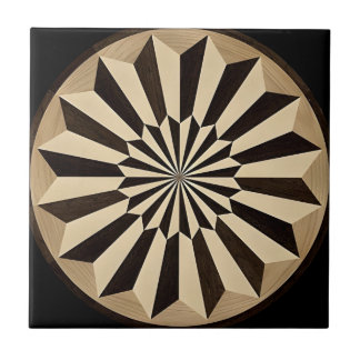 tuscan black gold flower circle tiles