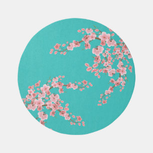 Tuscan Cherry Blossom Watercolor Area Rug