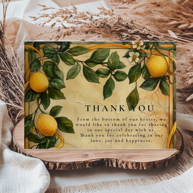 Tuscan Citrus Floral Wedding Thank You Card (Creator Uploaded)