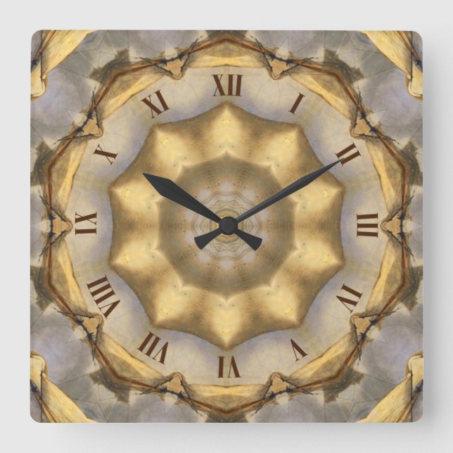 Tuscan Color Retro ~   Square Wall Clock (Front)