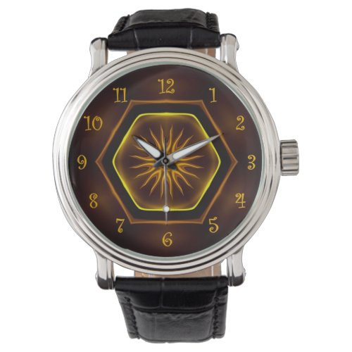 Tuscan Colors Neon Starburst 01 Gold Maroon  Watch
