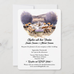 Tuscan country dining summer vineyard wedding invitation
