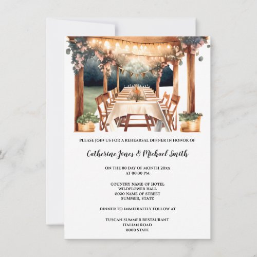 Tuscan country outdoor wedding Italian vineyard Invitation