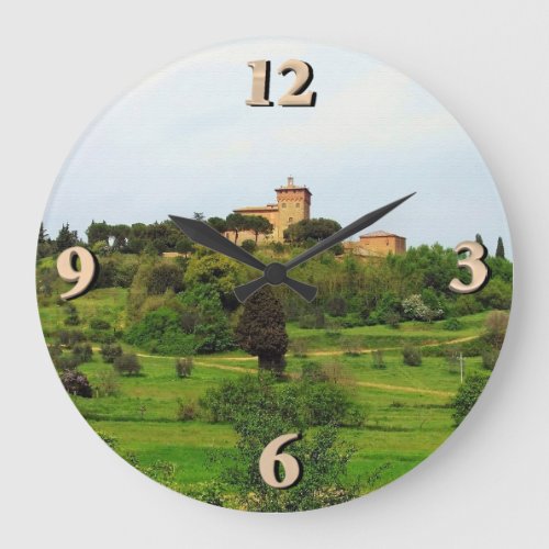Tuscan Countryside Large Clock
