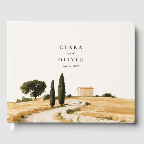 Tuscan Cypress Wheat Lane Farmhouse Italy Wedding Guest Book
