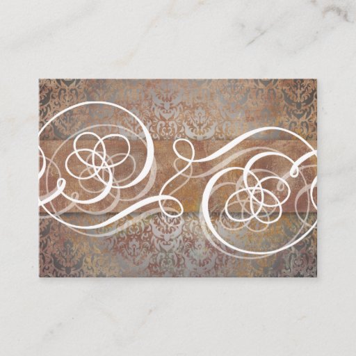 Customizable Tuscan Damask Elegant Wedding Name Place Cards Business Cards