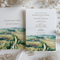 Tuscan Dreamscape Wedding Watercolor Scenery