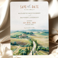 Tuscan Elegance Save the Date Italian Countryside