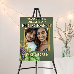 Tuscan Engagement Photo Welcome Sign Gold