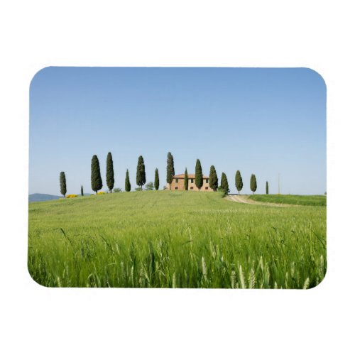 Tuscan farmhouse with cypresses rectangular magnet